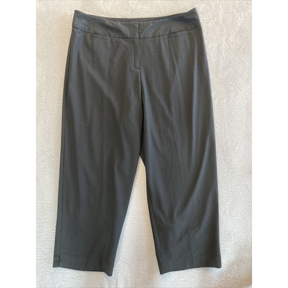 J. Jill Chino Capris Women's 14 Stretch Black Crop Pants Cotton Career Casual